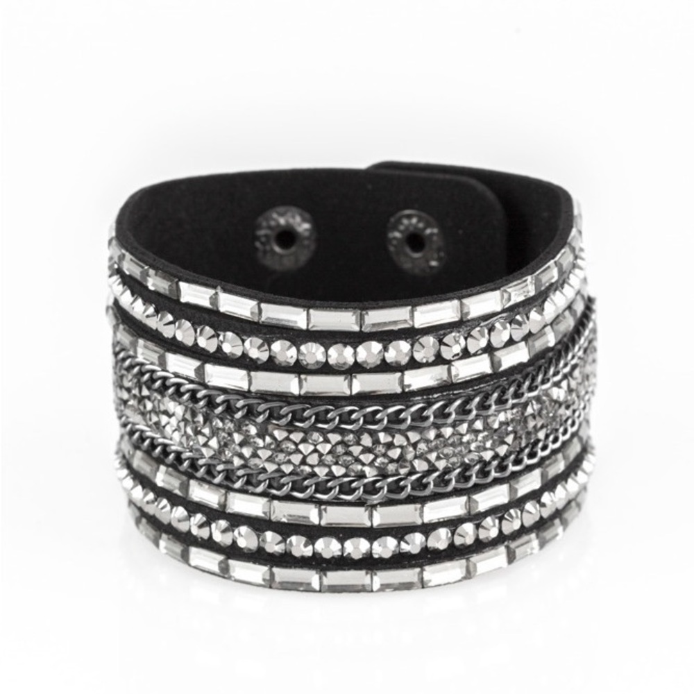 Rhinestone Rumble - Black Bracelet - Picture 2 of 2